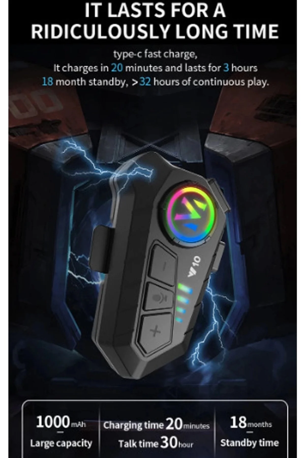Y10 Kask Kulaklık Bluetooth Motosiklet Kulaklık 5,3 Bluetooth Intercom Motorsiklet Kulaklık - Görsel 2