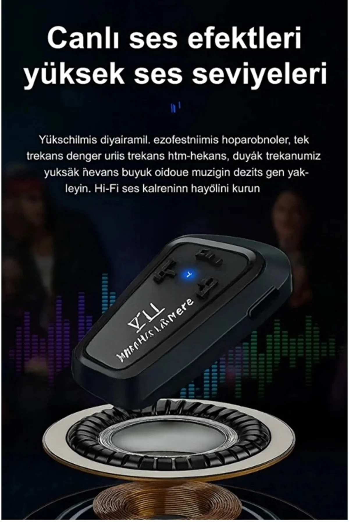 Y11 Bluetooth Kulaklık Mikrofonlu Motosiklet Kulaklığı İntercom Bt 5.3 - Görsel 2