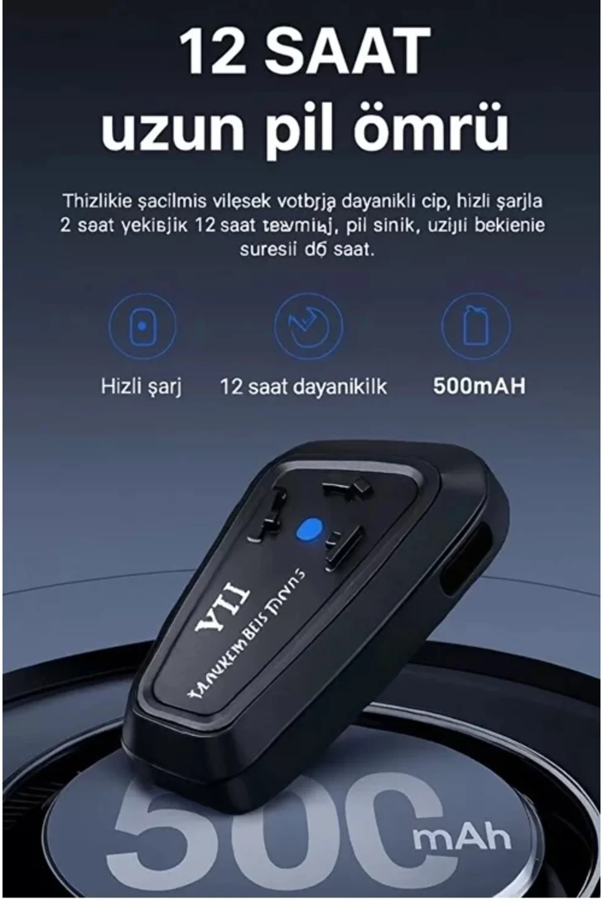 Y11 Bluetooth Kulaklık Mikrofonlu Motosiklet Kulaklığı İntercom B