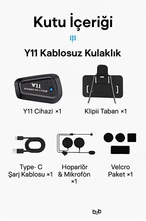 Y11 Motosiklet Bluetooth Kulaklık - İntercom IPX6 Su Geçirmez BT 5.3 Fiyatı, Yorumları ve Özellikleri