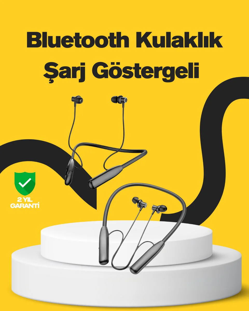 Y12 Bluetooth Boyun Bantlı Kulaklık - 100 Saat Pil, Bluetooth 5.3, Dokunmatik Kontrol