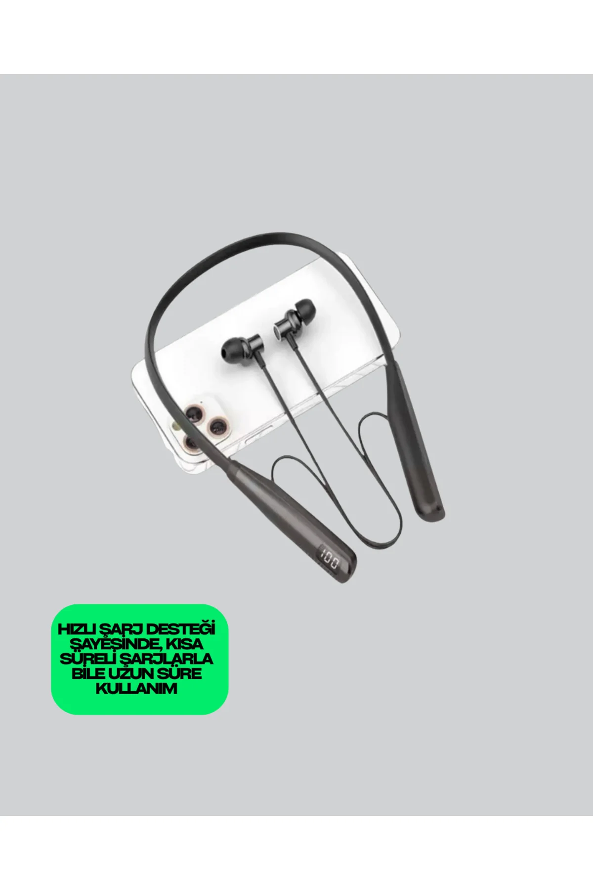 Y12 Bluetooth Boyun Bantlı Kulaklık – 100 Saat Pil, Bluetooth 5.3