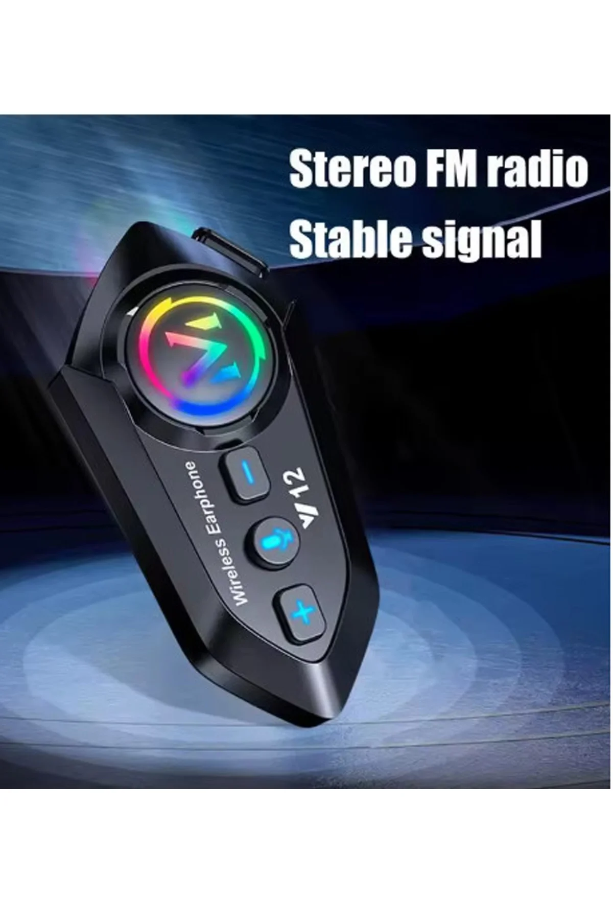 Y12 Motor Kask Kulaklık Rgb Modlu Radyolu Motosiklet Kulaklık 5.3 Bluetooth Intercom