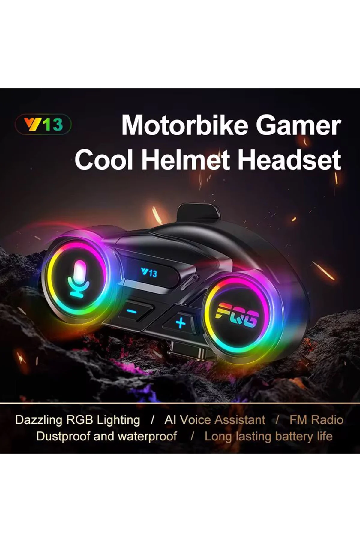 Y13 Motor Kask Kulaklık Rgb Modlu Radyolu Motosiklet Kulaklık 5.3 Bluetooth Intercom Y13 Motor Kask Kulaklık Rgb Modlu Radyolu Motosiklet Kulaklık 5.3 Bluetooth Intercom