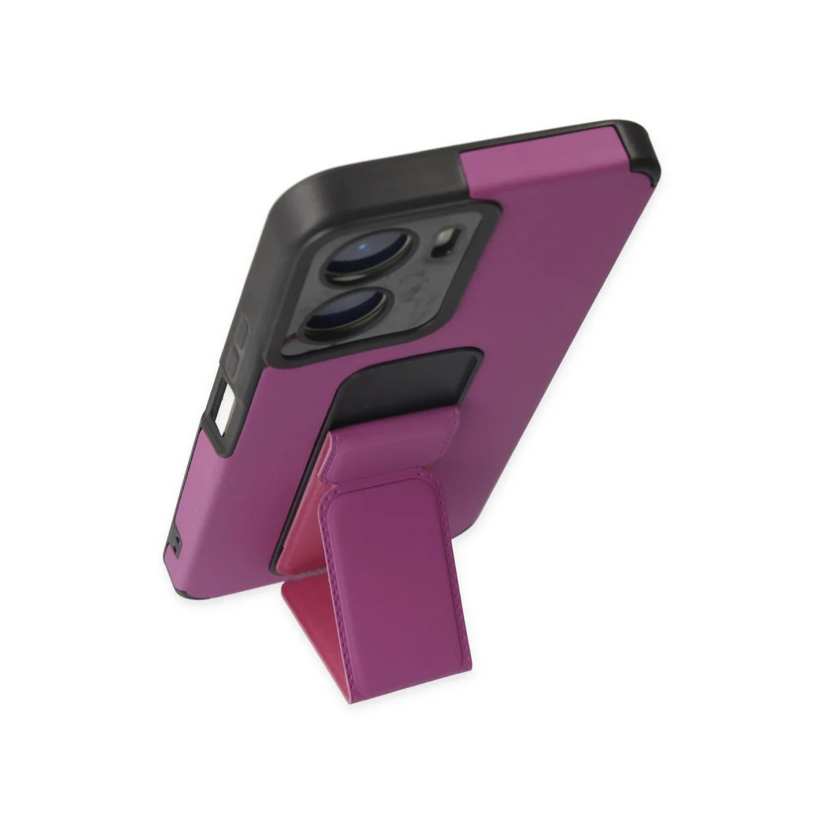 Y16 Kılıf Mega Standlı Silikon - Mor Cep Telefonu Kılıfı