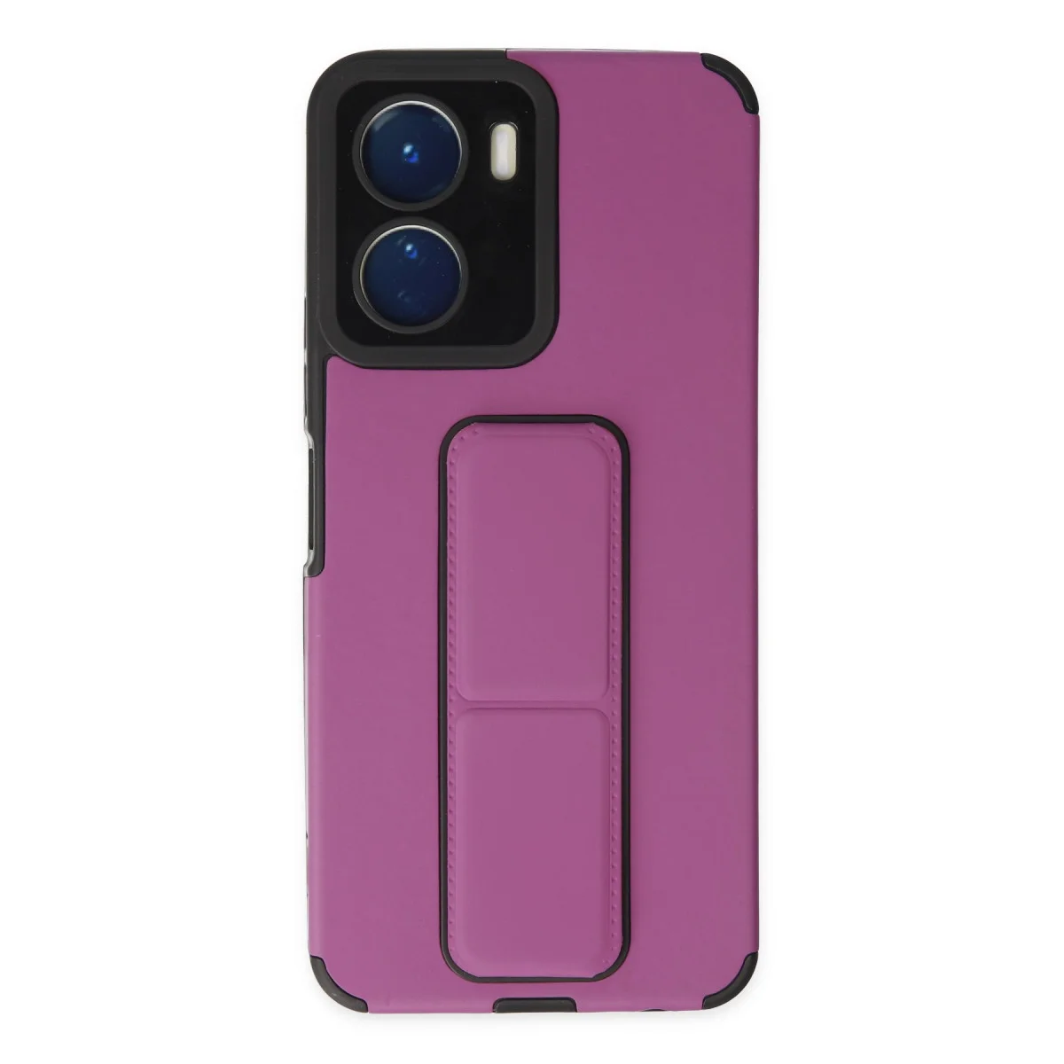 Y16 Kılıf Mega Standlı Silikon - Mor Cep Telefonu Kılıfı