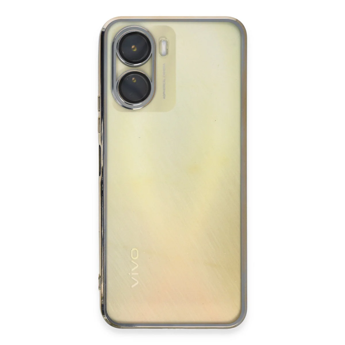 Y16 Kılıf Razer Lensli Silikon - Gold - Premium Kamera Koruma ve Estetik Tasarım