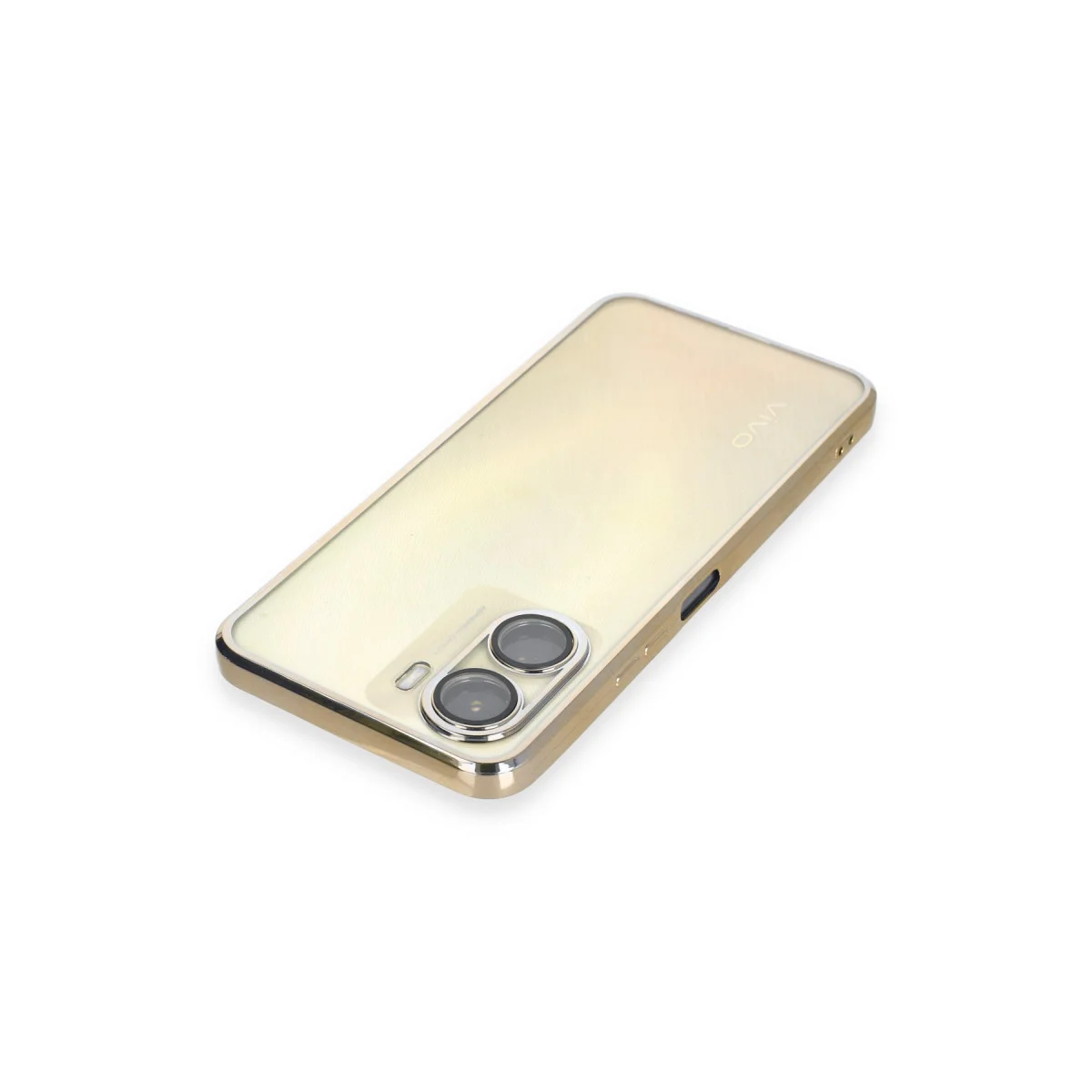 Y16 Kılıf Razer Lensli Silikon - Gold - Premium Kamera Koruma ve Estetik Tasarım