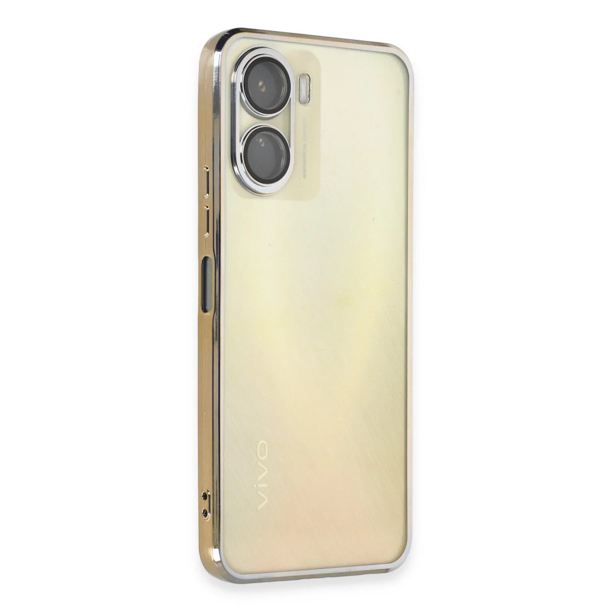 Y16 Kılıf Razer Lensli Silikon - Gold - Premium Kamera Koruma ve Estetik Tasarım