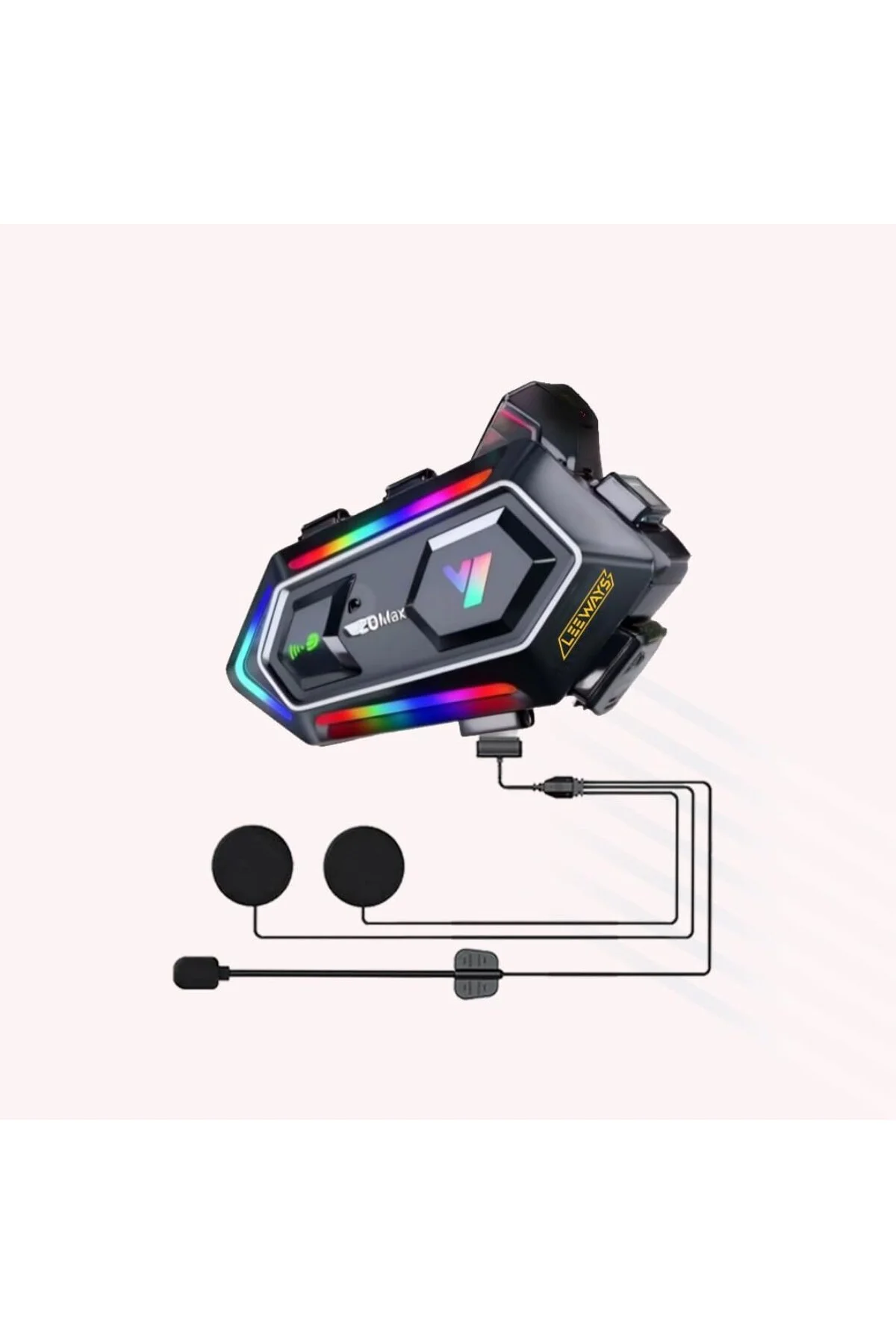 Y20 Max Motorsiklet Intercom Su Geçirmez Kask 2 Kişi Telsiz Bağla