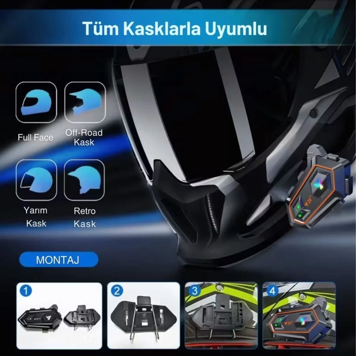 Y20 Motorsikletler İçin Kablosuz Bluetooth Kulaklıklı – Suya Dayanıklı, Uzun Ömürlü Batarya, Gürültü Engelleme Özellikli Kask Kulaklığı Bx40 Fiyatı, Yorumları ve Özellikleri