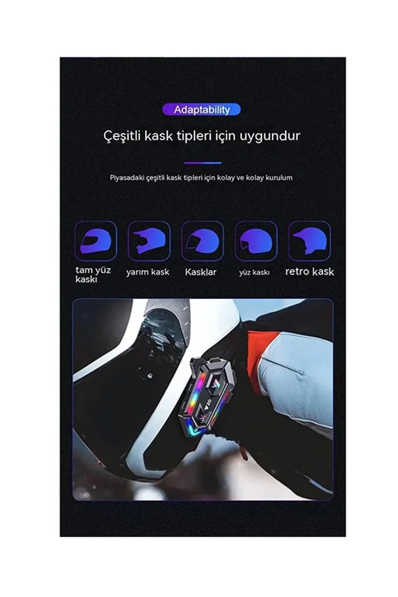 Y20 RGB Modlu Bluetooth Kask Kulaklık – IPX6 Su Geçirmez, 25 Saat Pil Ömrü, BT 5.3 Fiyatı, Yorumları ve Özellikleri