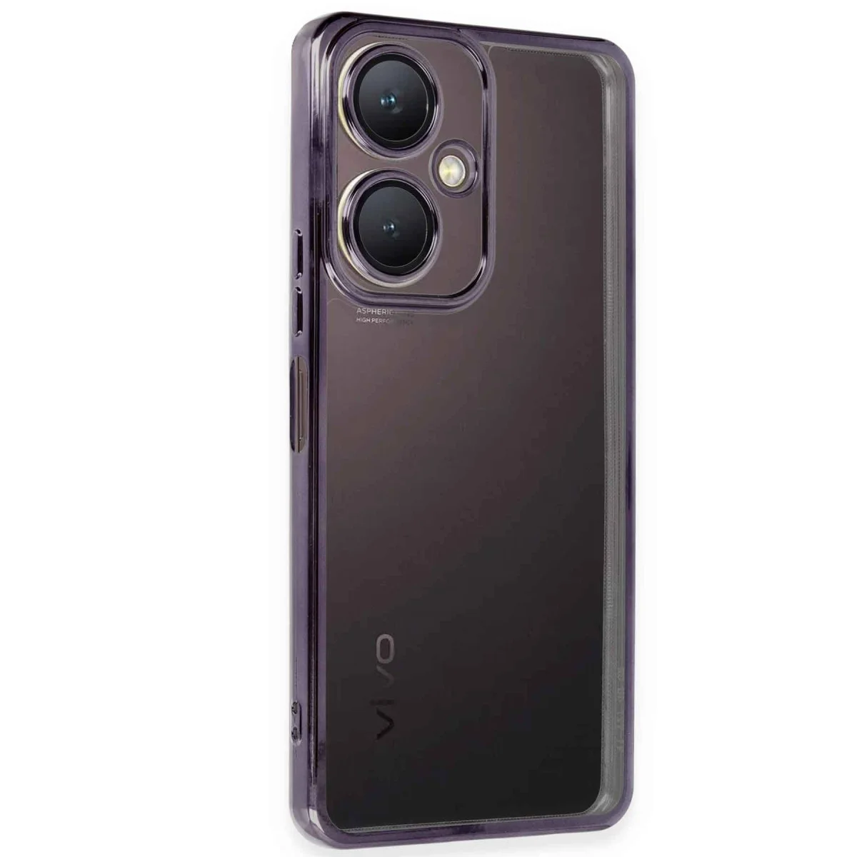 Y27 Kılıf Razer Lensli Silikon Mor - 4 Köşe Darbe Emici ve Estetik Kılıf
