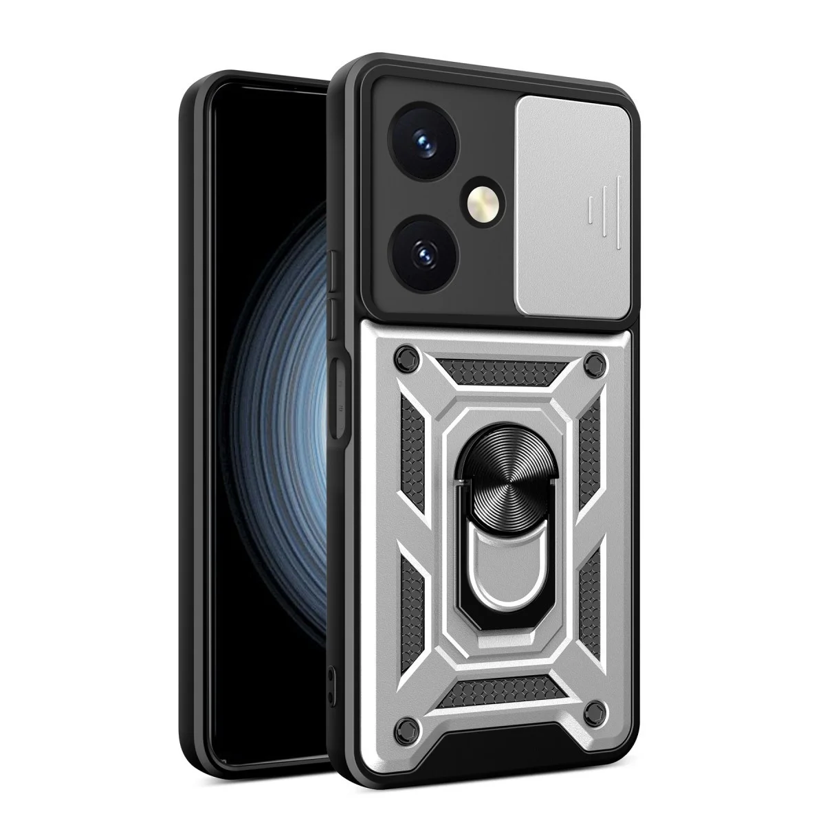 Y27 Lens Korumalı Silikon Kılıf - Gümüş