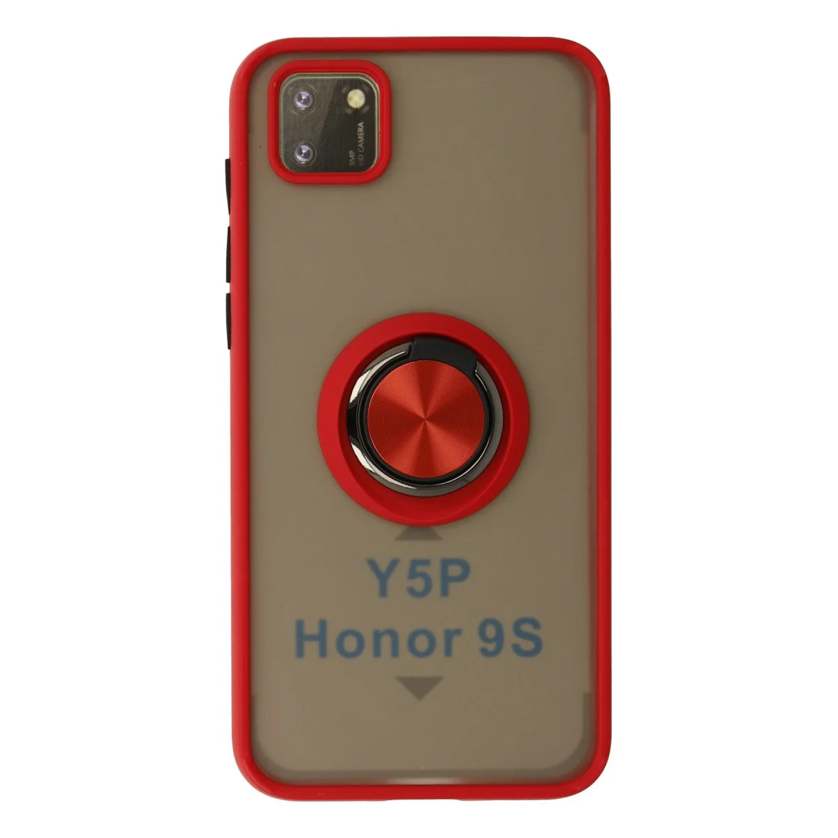 Y5P Montreal Yüzüklü Silikon Kılıf Kırmızı - Ekran ve Kamera Korumalı, Metal Standlı Telefon Kılıfı