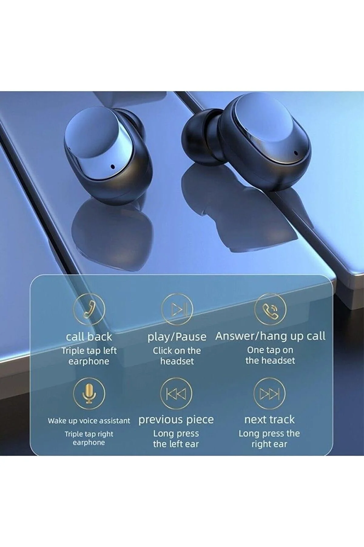 Y60 E-mipods Bluetooth Kulaklık Işıklı Çift Mikrofon Earbuds Basic Hd Ses Kablosuz V5.1 Yeni Nesil