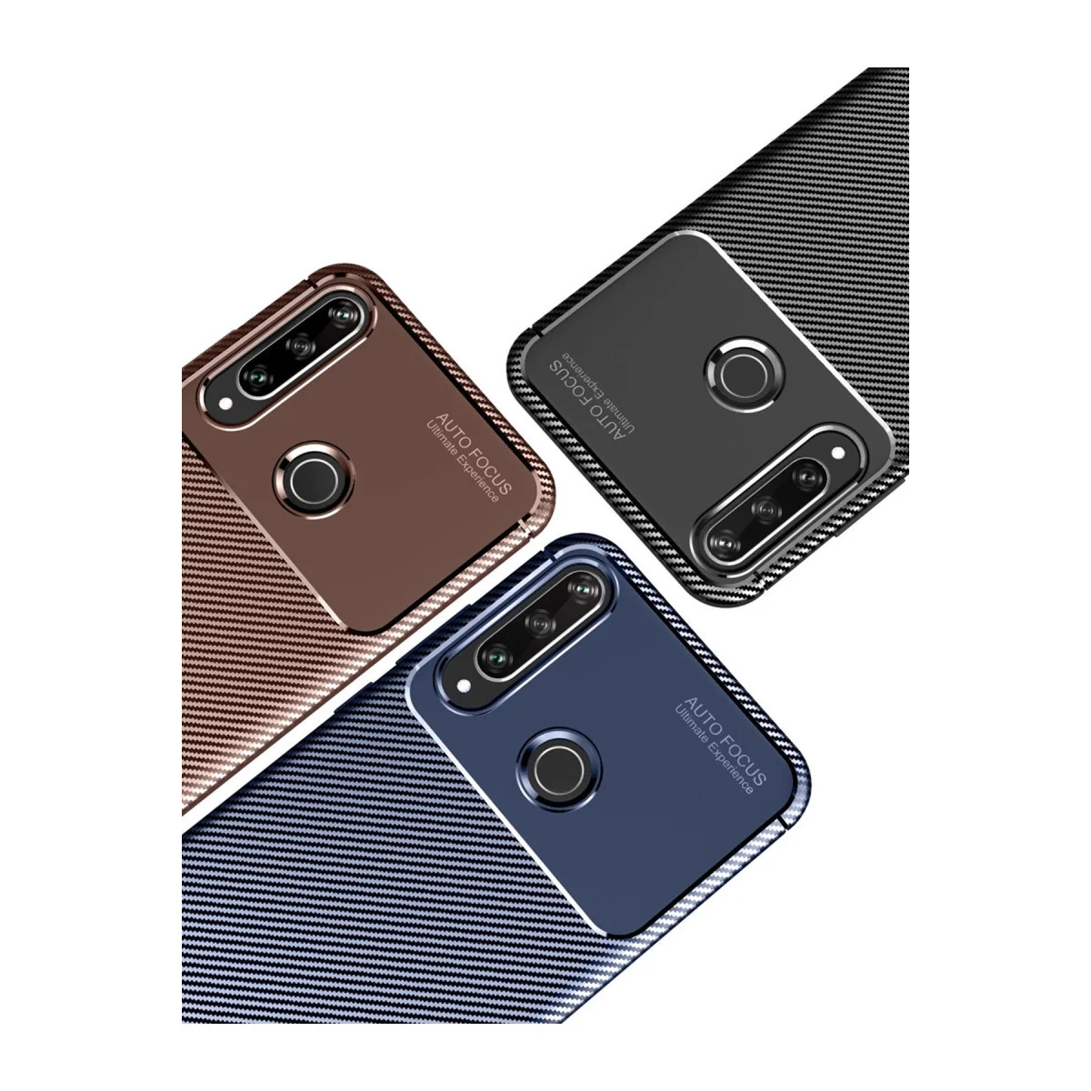 Y6P Kılıf Auto Focus Karbon Fiber Kapak - Lacivert
