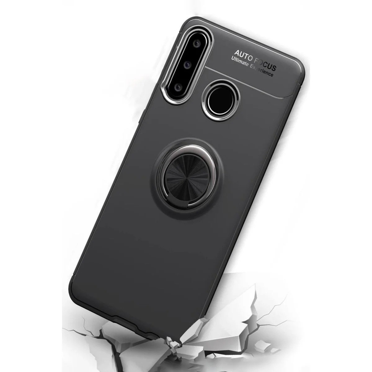 Y6P Kılıf Range Yüzüklü Silikon - Kırmızı (360° Dönebilir)
