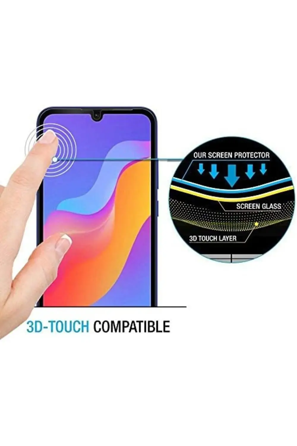 Y6s 2019 Tam Kaplayan Temperli Cam Ekran Siyah 1200752