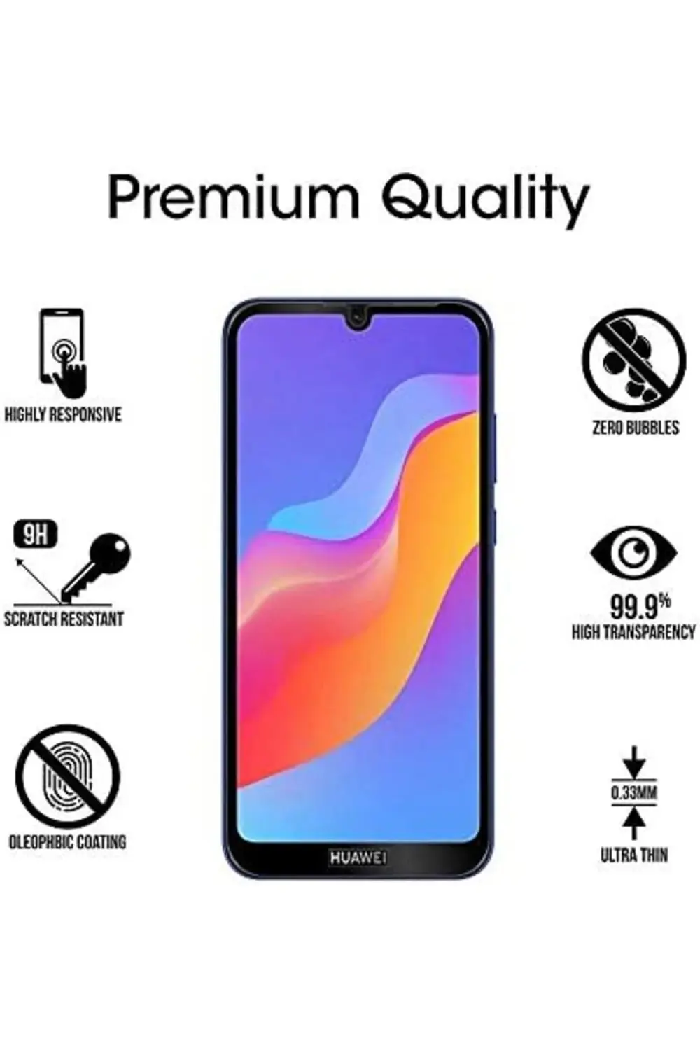 Y6s 2019 Tam Kaplayan Temperli Cam Ekran Siyah 1200752