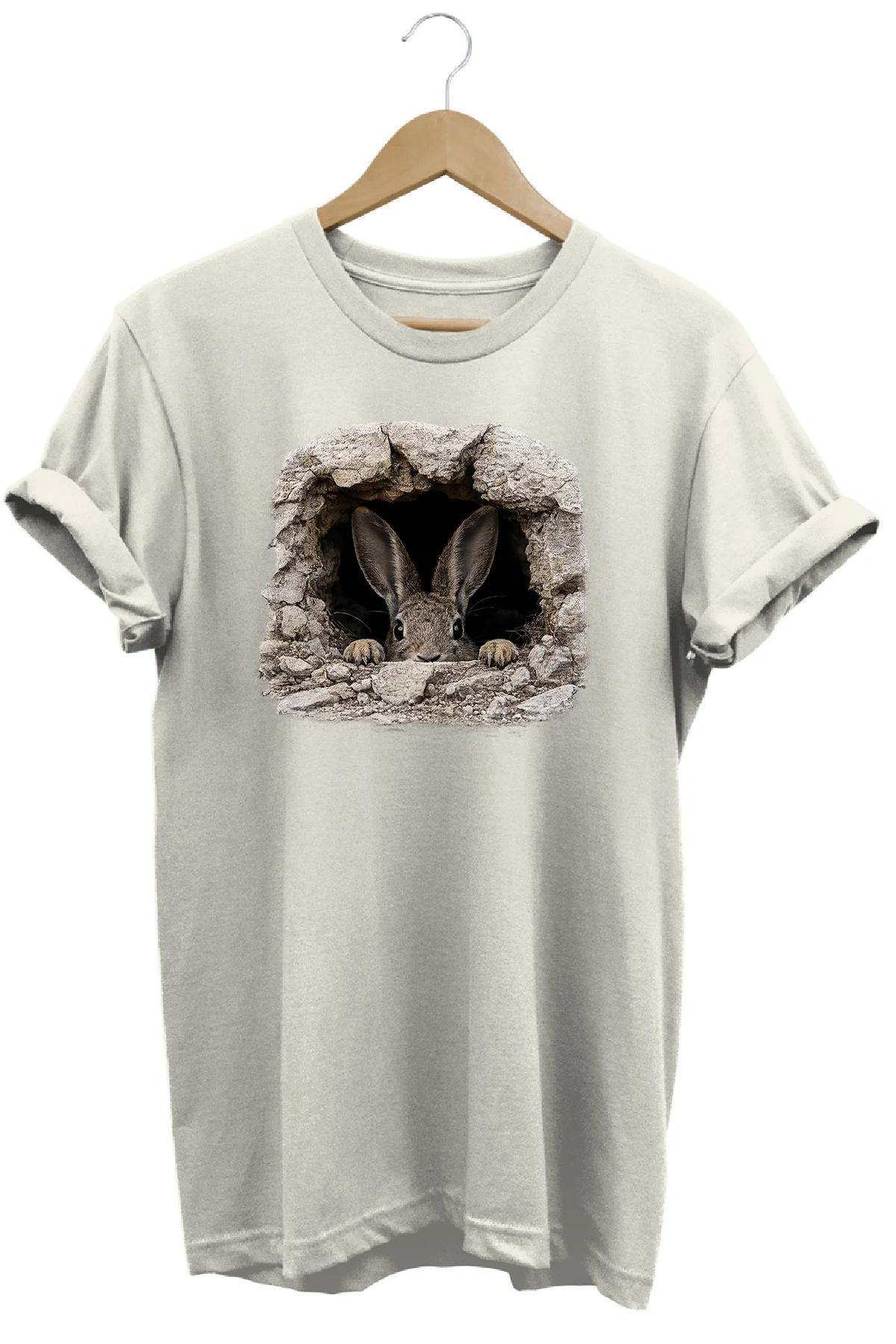 Yabani Tavşan Baskılı Arazi ve Doğa Tişörtü Outdoor Giyim