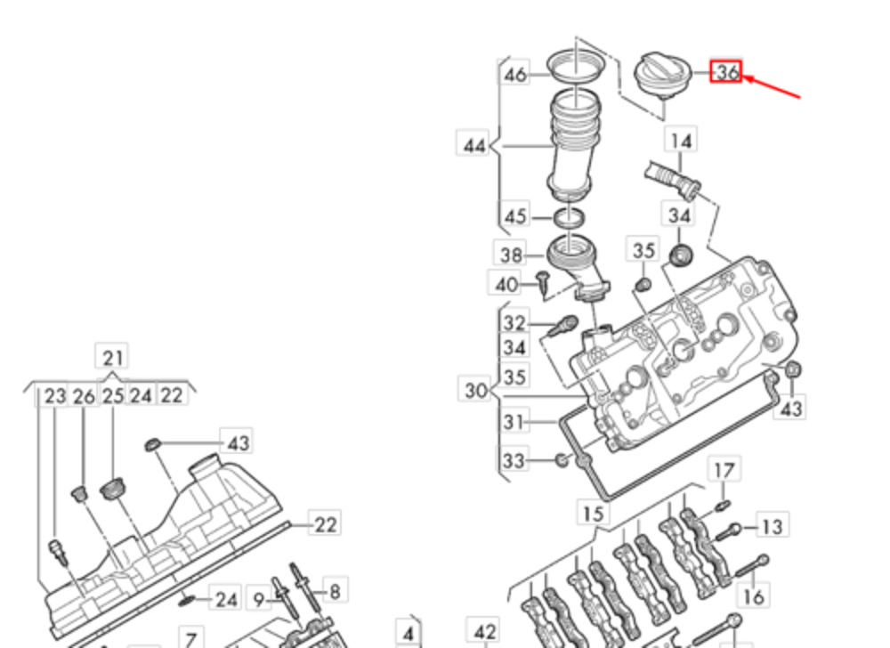 Yağ Dolum Kapağı (VW Orjinal)(06K103485A)(AUDI SEAT SKODA)