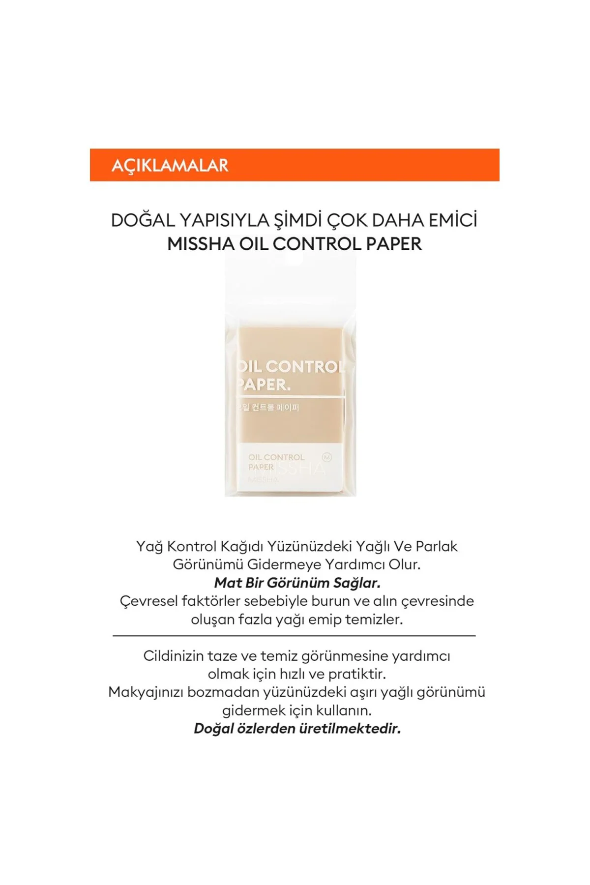 Yağ Kontrol Bandı Oil Control Paper (100 Adet)