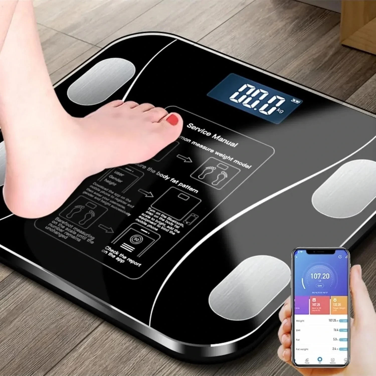 Yağ Ölçer Fonksiyonlu Dijital Baskül Elektronik Tartı Akıllı Bluetooth Lcd Dijital Ekran Ev Vücut Bx40 Fiyatı, Yorumları ve Özellikleri