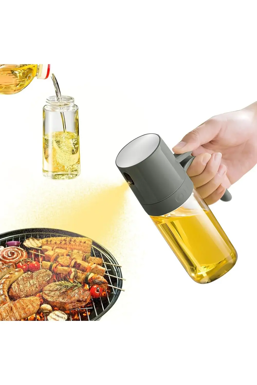 Yağ püskürtme şişesi, 250 ml yağ püskürtücü, sıcak hava fritözünd