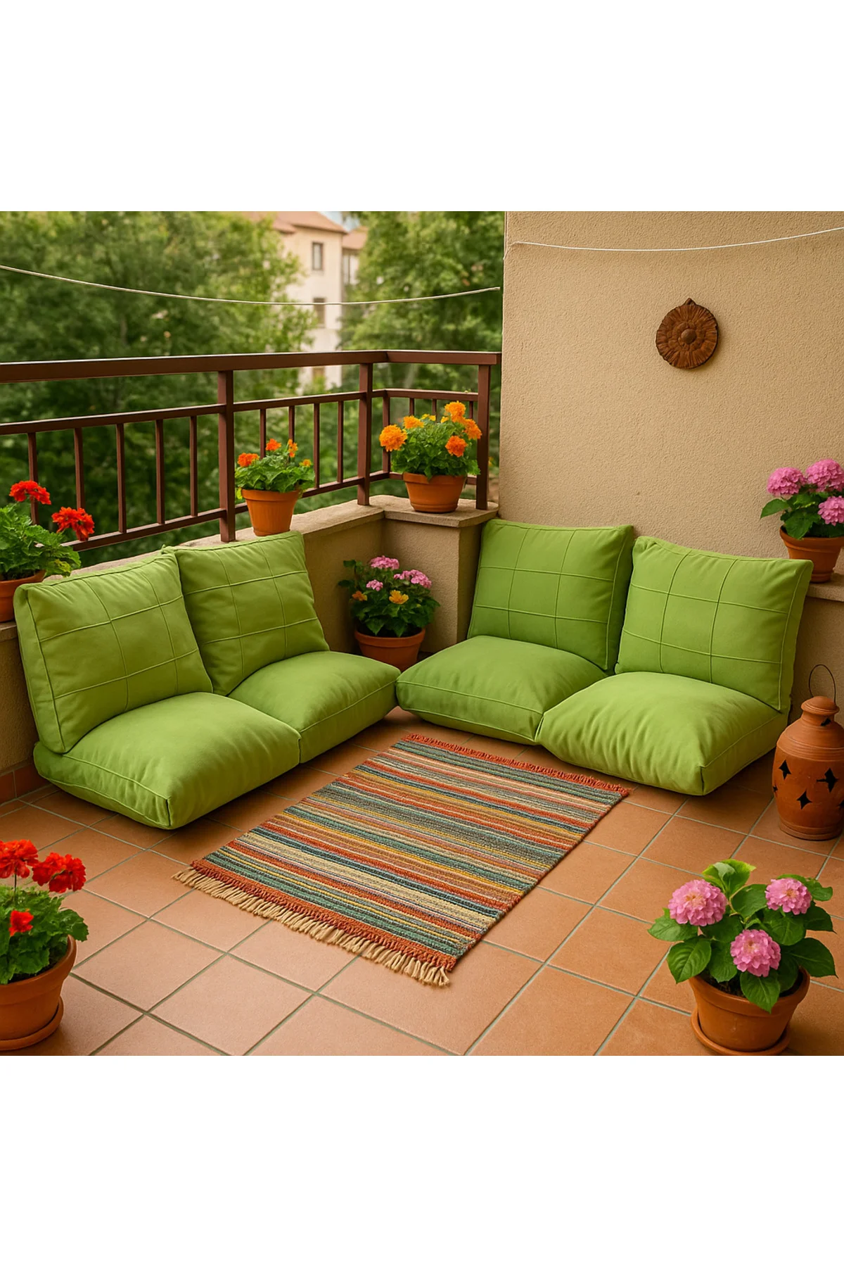 Yağ Yeşili-Bahçe Minderi,Balkon Minderi ,Petek önü, kreş , Şark Köş.Minderi Modern ve Rahat Tasarım