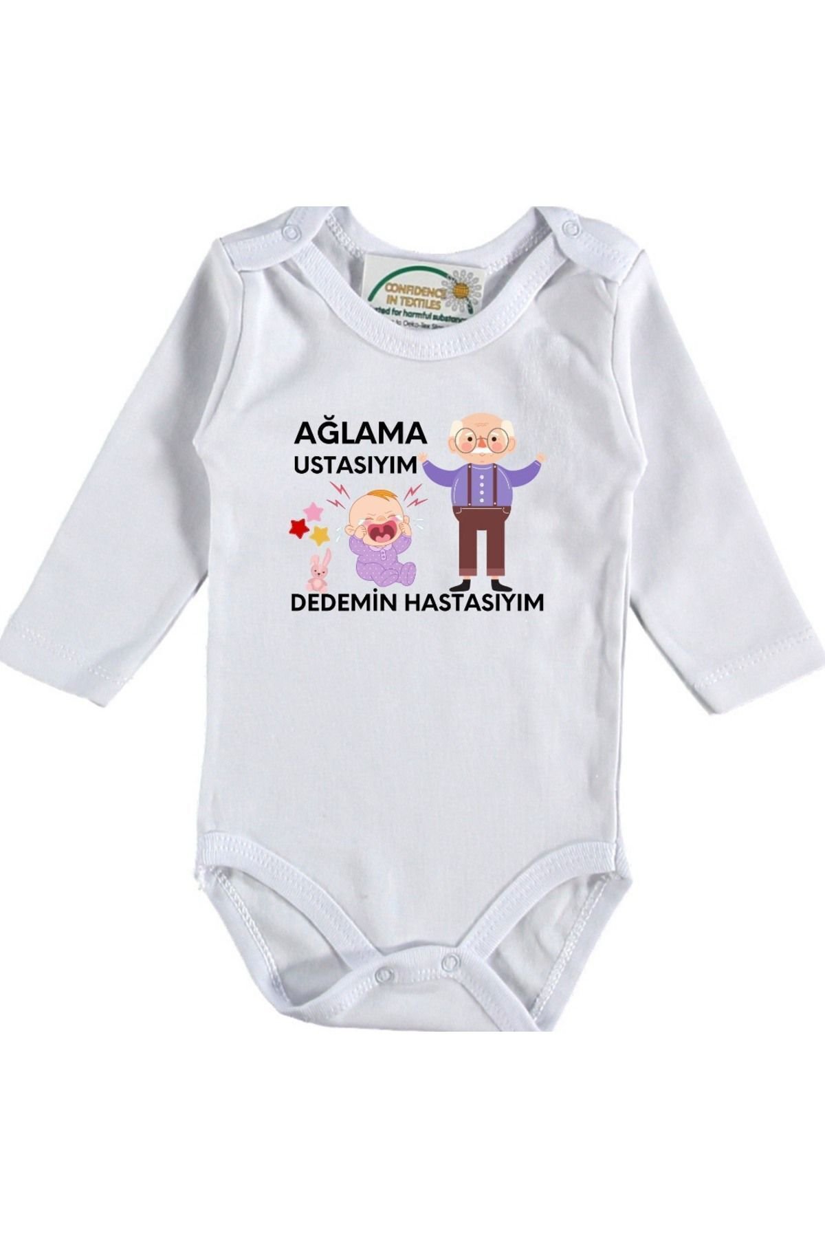 Yağlama Ustasıyım dedemin hastasıyım Yazılı Kişiye özel Bebek Zıb