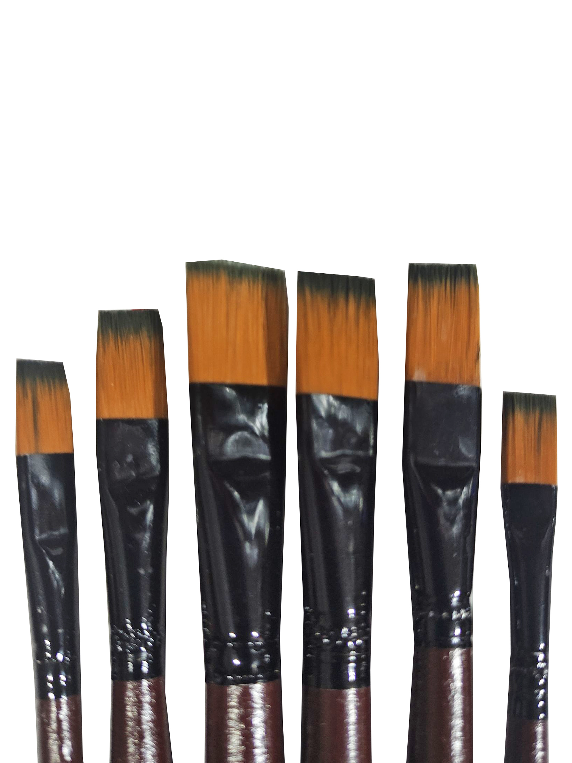 Yağlı Boya Fırça Seti 6'lı Resim Fırçası Akrilik Boya Yassı Fırça