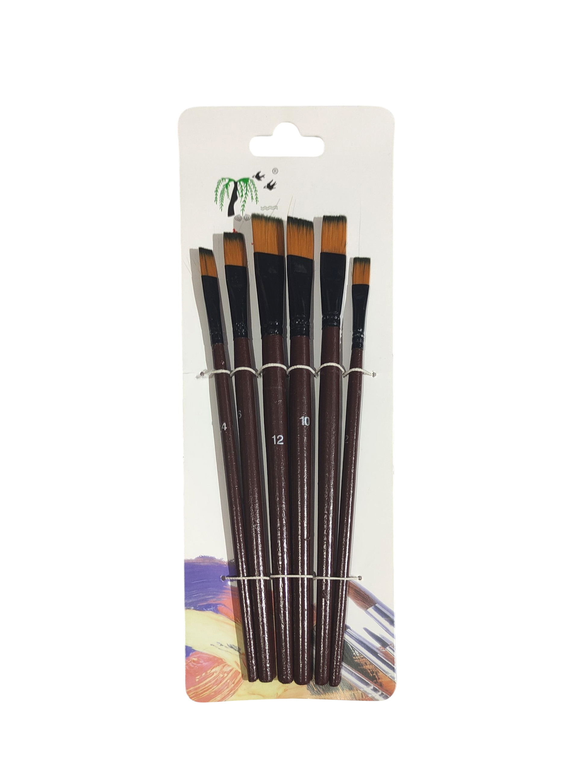 Yağlı Boya Fırça Seti 6'lı Resim Fırçası Akrilik Boya Yassı Fırça