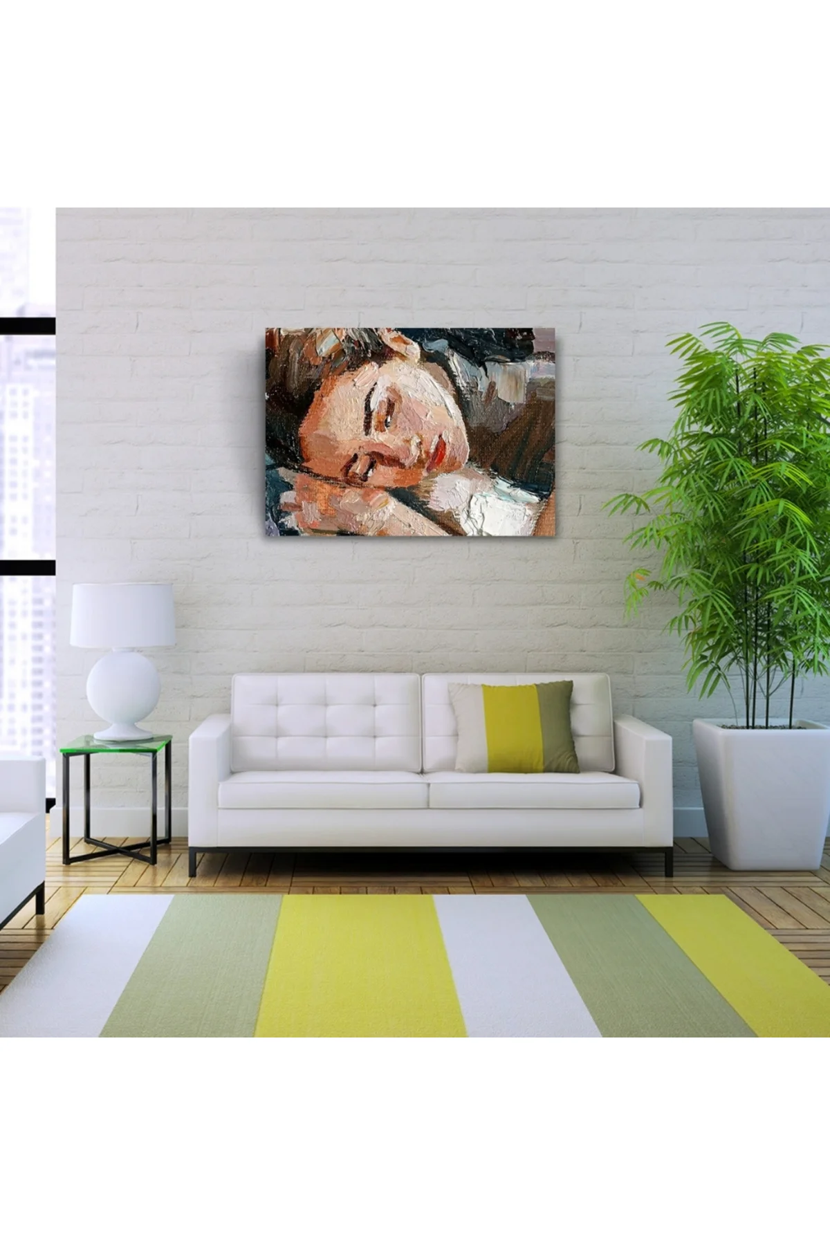 Yağlı Boya Kadın Portresi Kanvas Tablo 50 x 70