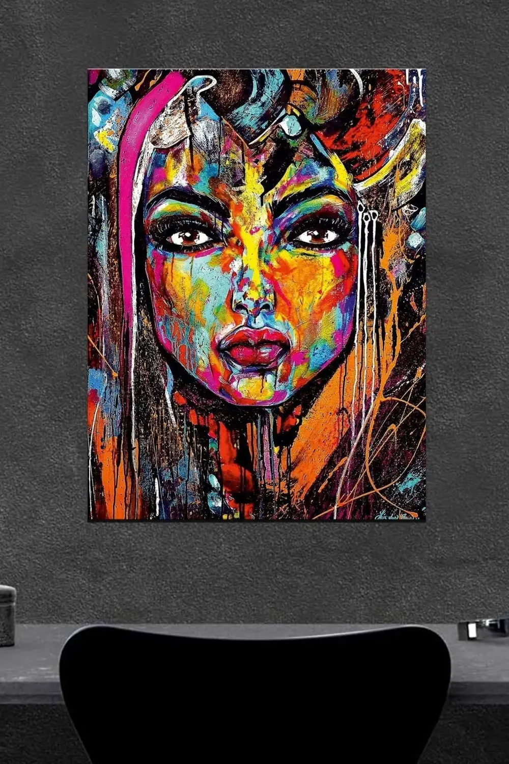 Yağlı Boyalı Kız Ahşap Poster (27x18)