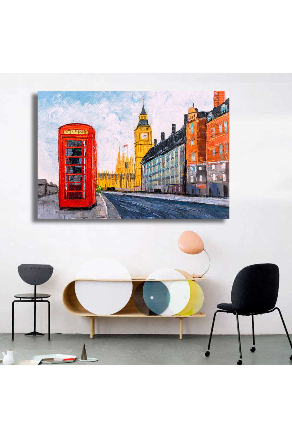 Korkmazkanvas Yağlıboya Resim-Londra'nın Şehir Manzarası. Kanvas Tablo