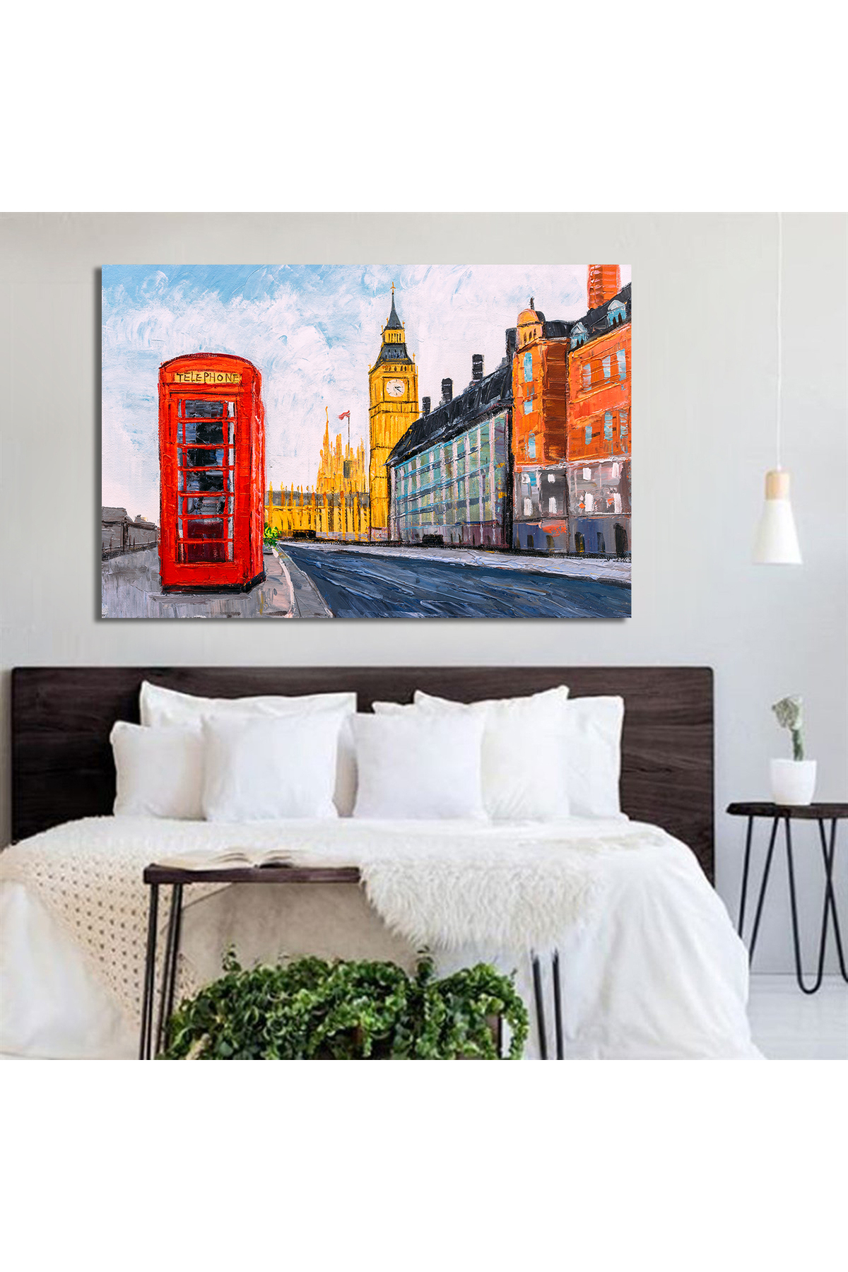 Korkmazkanvas Yağlıboya Resim-Londra'nın Şehir Manzarası. Kanvas Tablo