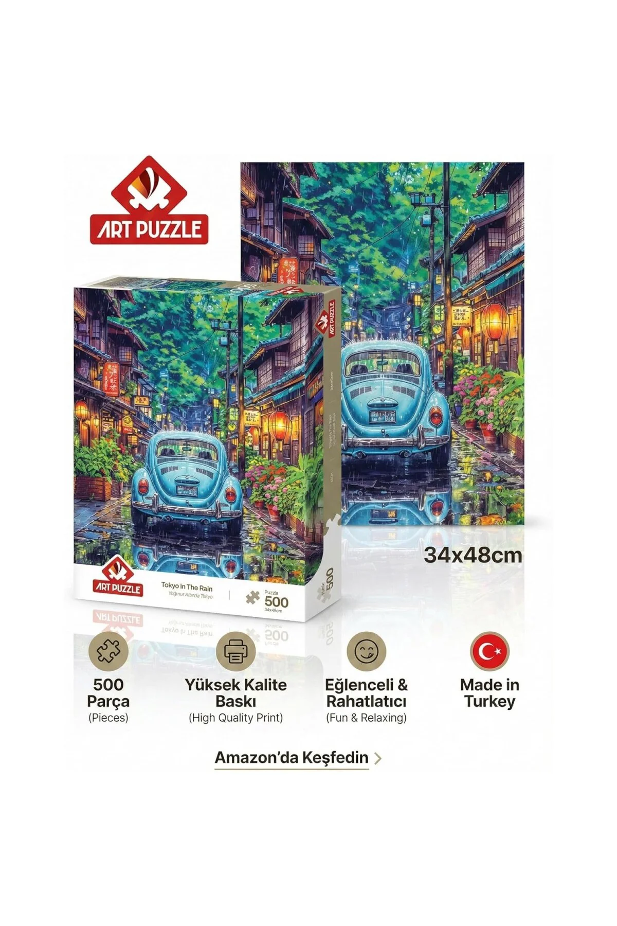 Yağmur Altında Tokyo 500 Parça Puzzle
