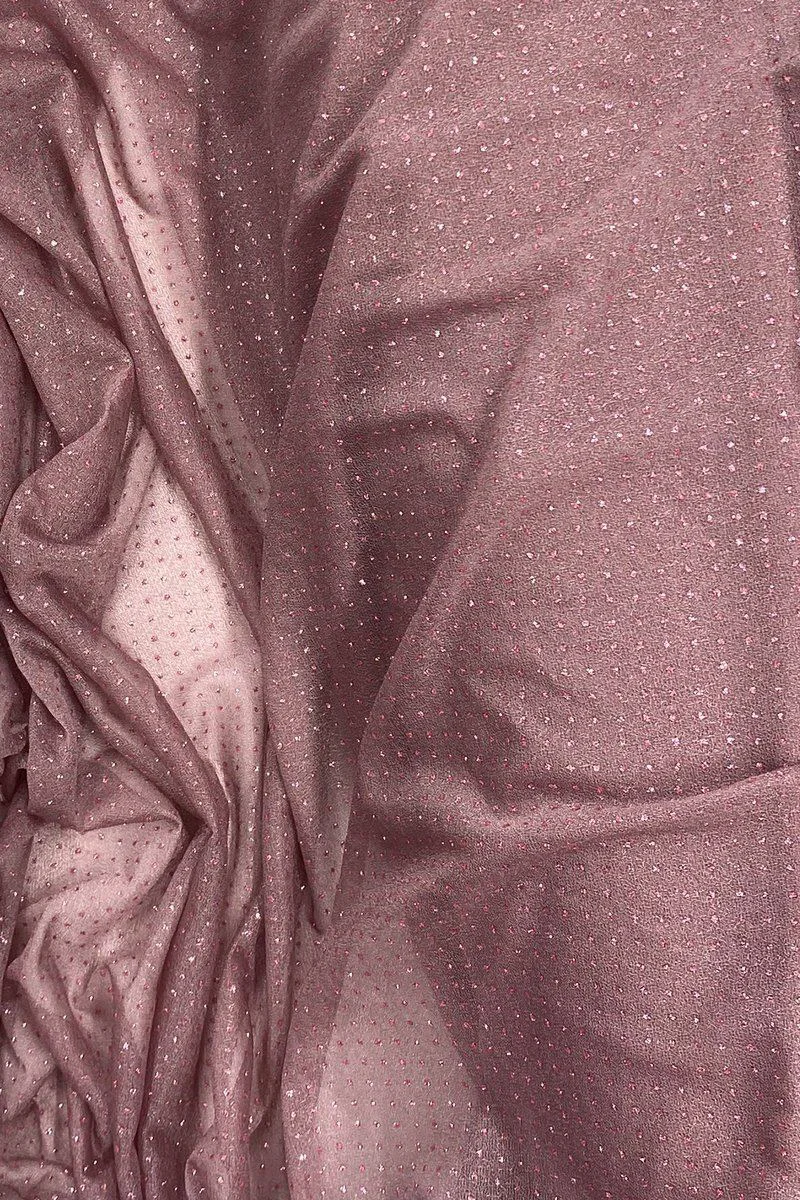 Yağmur Damlası Simli Tül Kumaş - Koyu Gül Kurusu Abiye Kumaşı %100 Polyester 150 cm Fiyatı, Yorumları ve Özellikleri