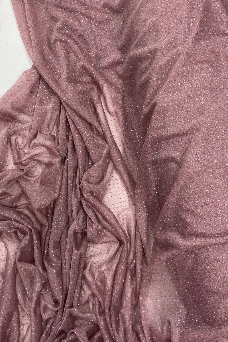 Yağmur Damlası Simli Tül Kumaş - Koyu Gül Kurusu Abiye Kumaşı %100 Polyester 150 cm Fiyatı, Yorumları ve Özellikleri