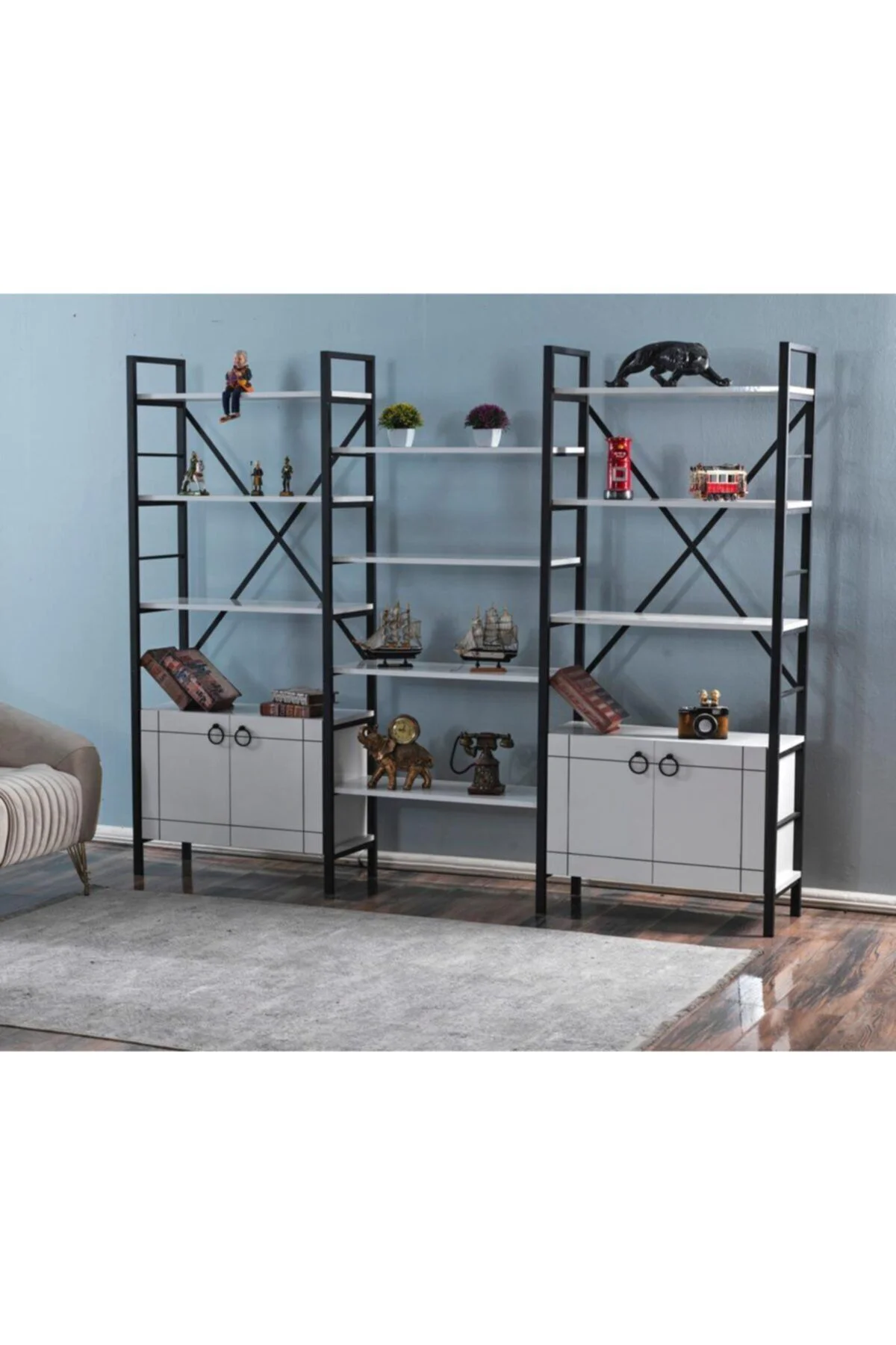 Yağmur Metal Kitaplık & Raf Beyaz