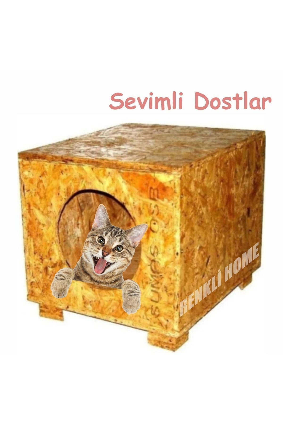 Renkli Home Yağmura Ve Soğuğa Dayanikli Osb Kedi Evi Su Geçirmez