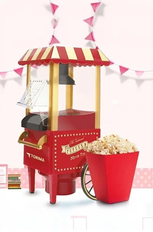 Yağsız Mısır Patlatma Popcorn Makinesi Kırmızı Yağsız Mısır Patlatma Popcorn Makinesi Kırmızı