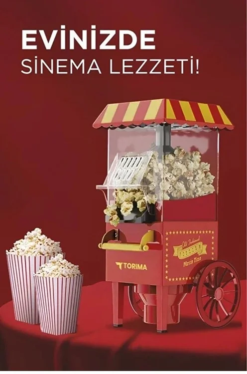 Yağsız Mısır Patlatma Popcorn Makinesi Kırmızı Yağsız Mısır Patlatma Popcorn Makinesi Kırmızı
