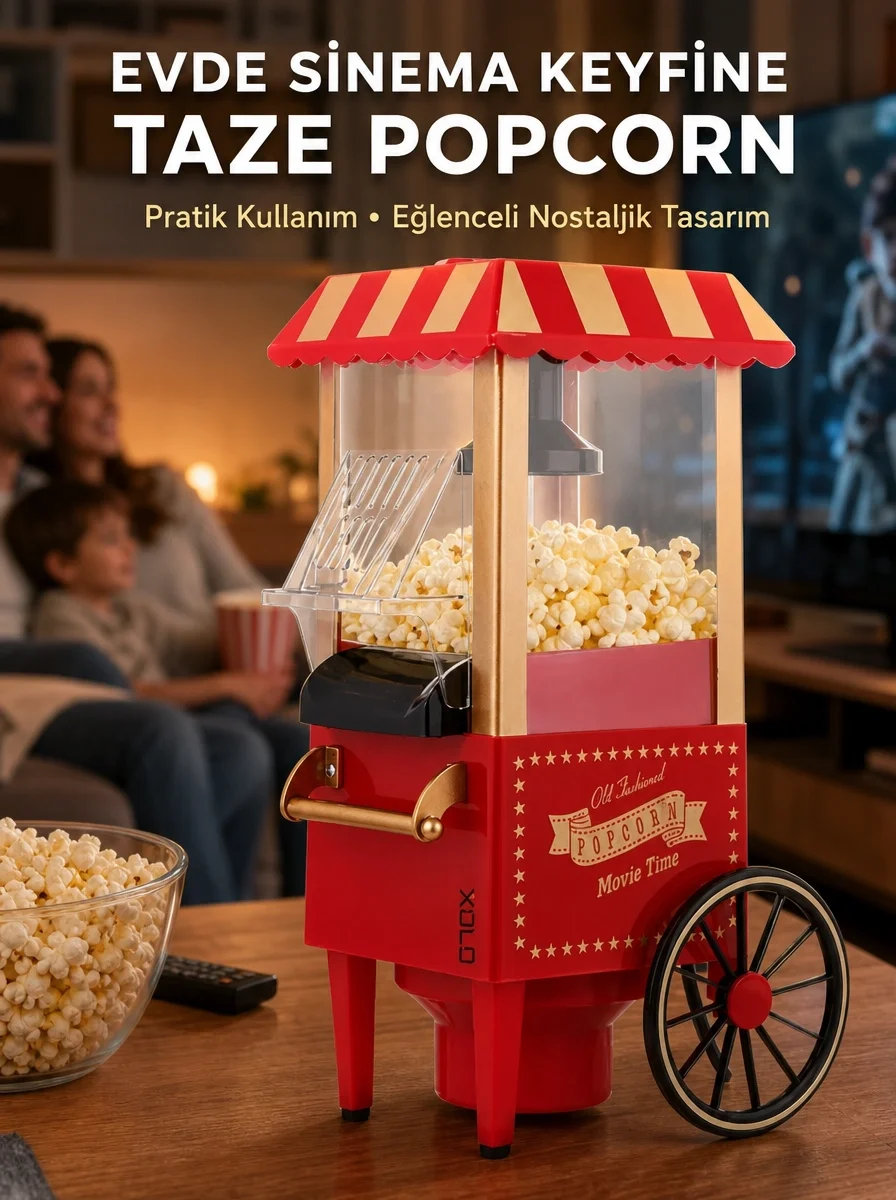 Yağsız Popcorn Makinesi Sıcak Hava ile Hızlı Patlatma Yağsız Popcorn Makinesi Sıcak Hava ile Hızlı Patlatma