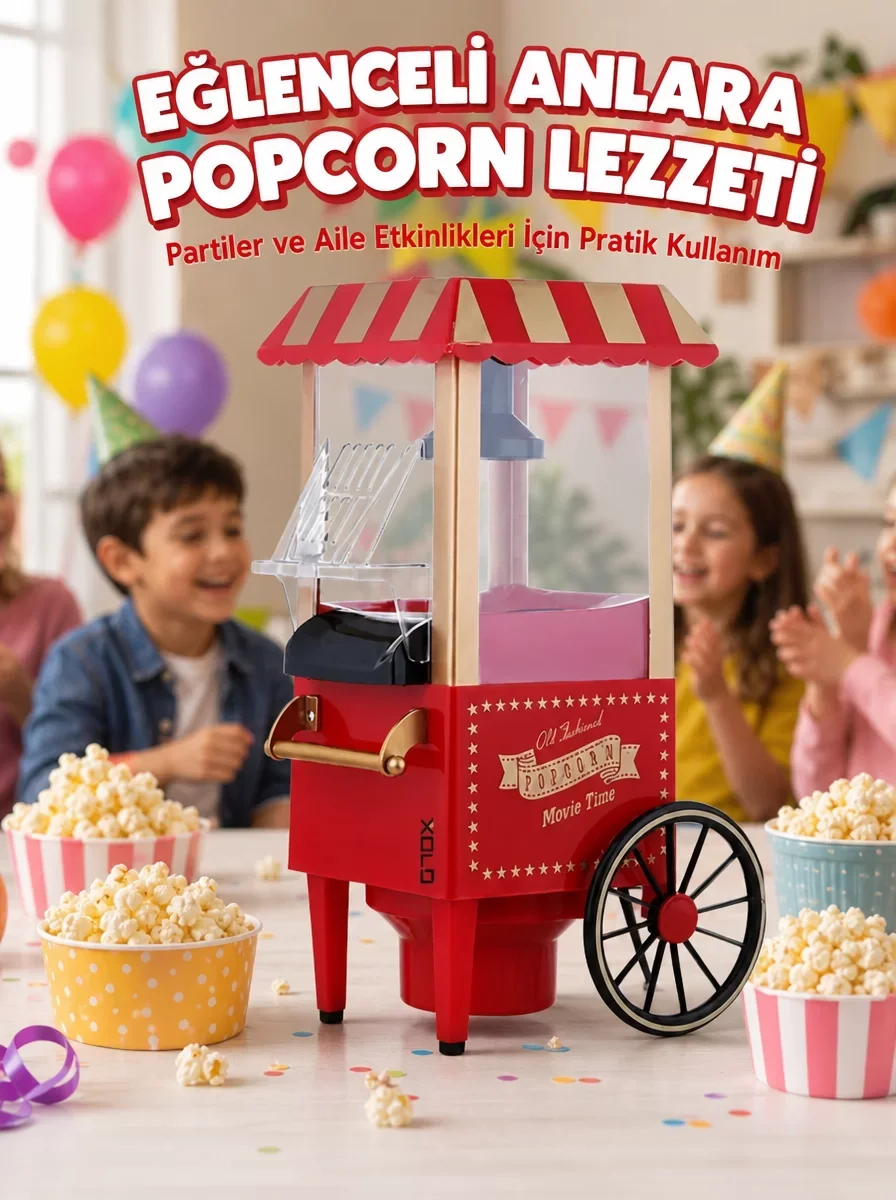 Yağsız Popcorn Makinesi - 5 Dakikada Taze ve Sağlıklı Atıştırmalık