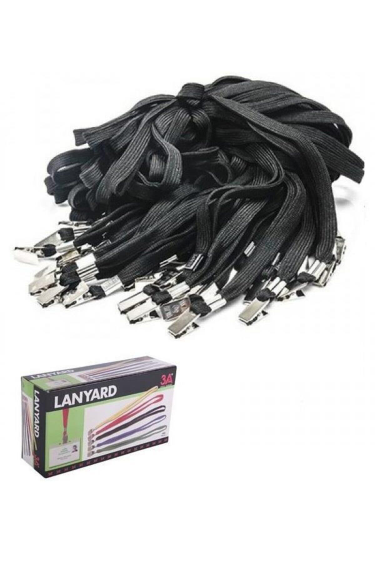 3A Yaka Kartı İpi Siyah 150 Li (1 Paket 150 Adet)
