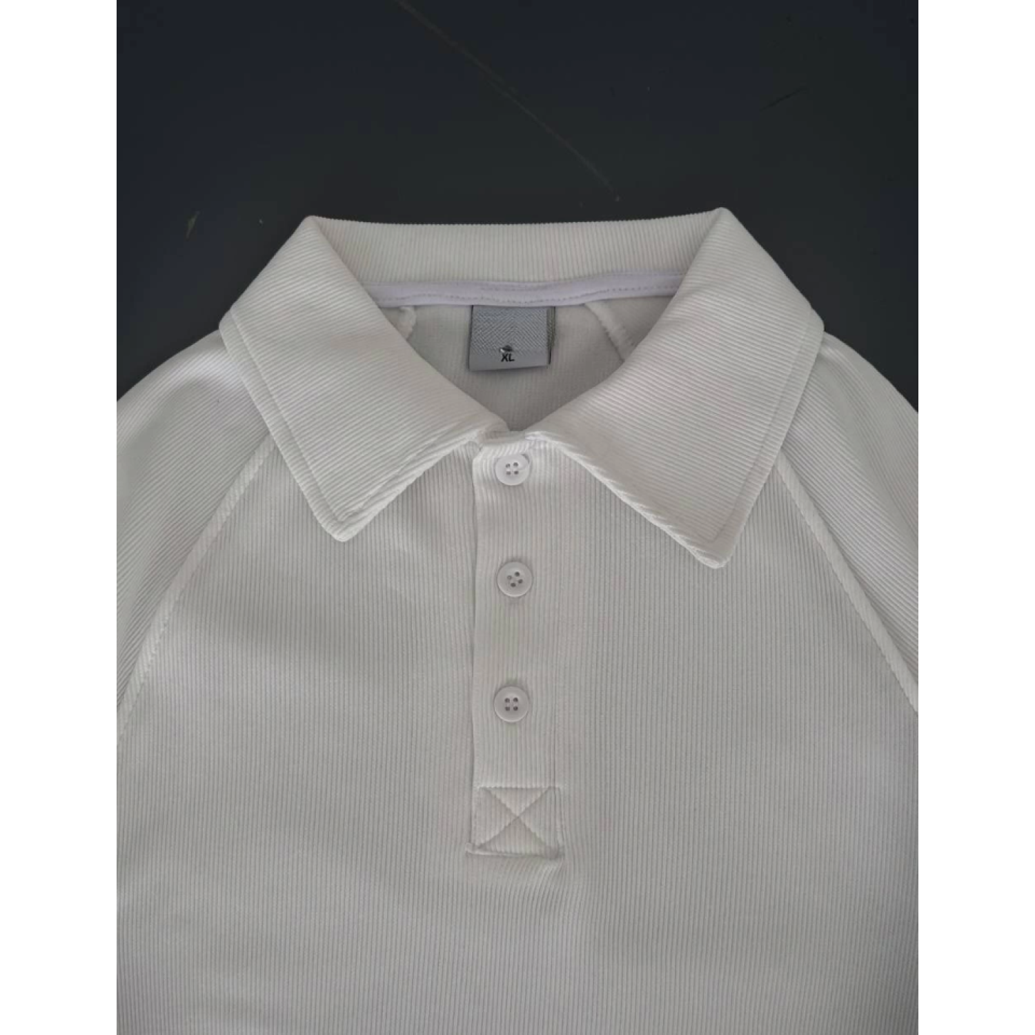 Yakalı Patlı Kısa Kol T-shirt - Beyaz
