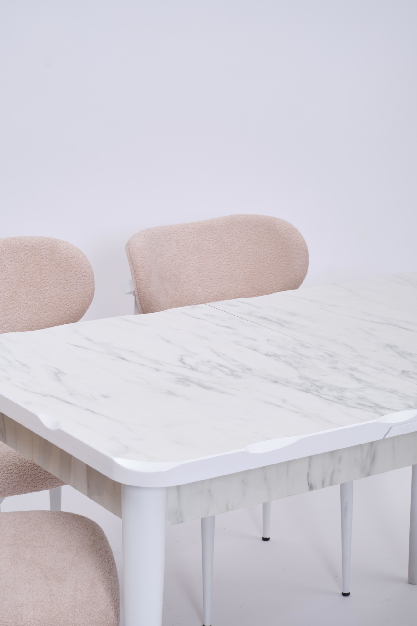 Erezogullari Mobilya Yakamoz Polo Mdf Lak Panel Mutfak Masa Sandalye Takimi 80X130