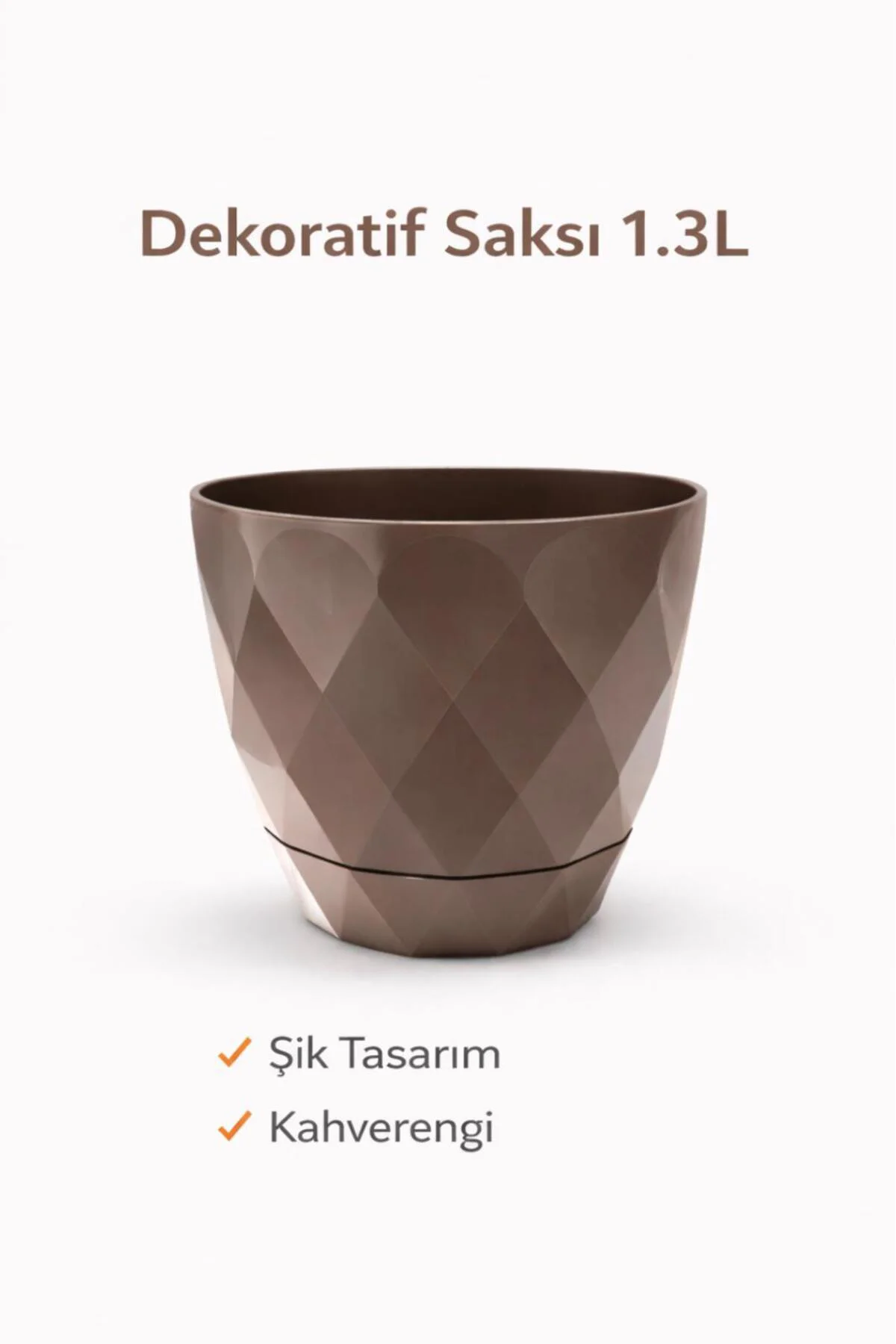 Yakamoz Saksı 1.3 Litre Kahverengi